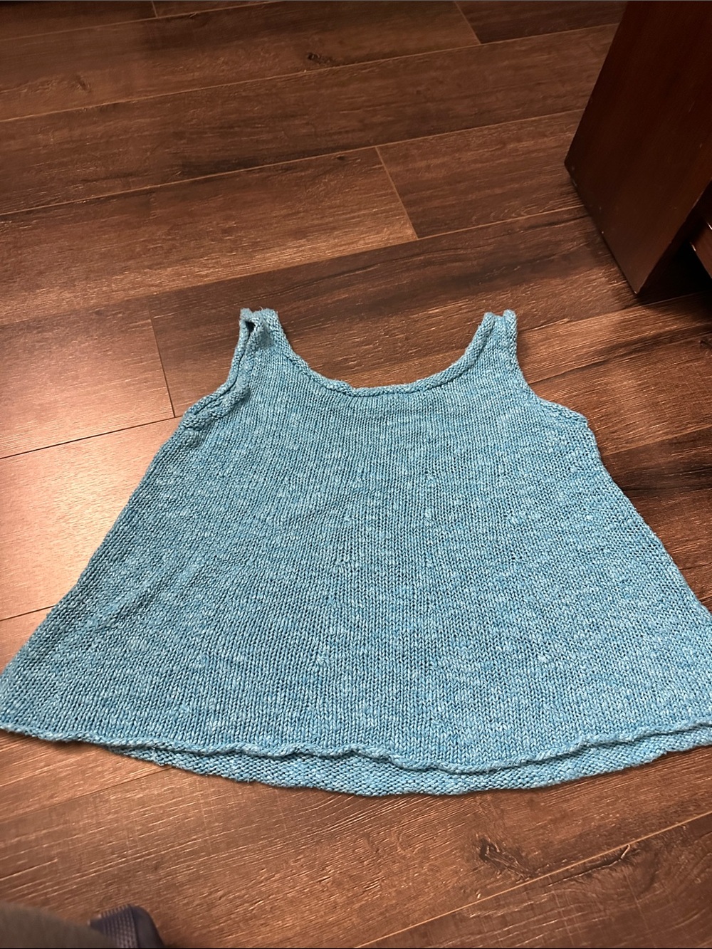 Light Blue Knit Tank Top - Women